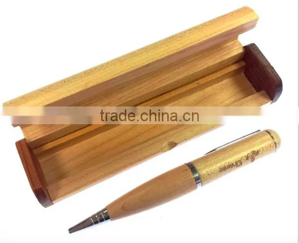 Multifunctional wooden pen shape usb flash drive with costom logo