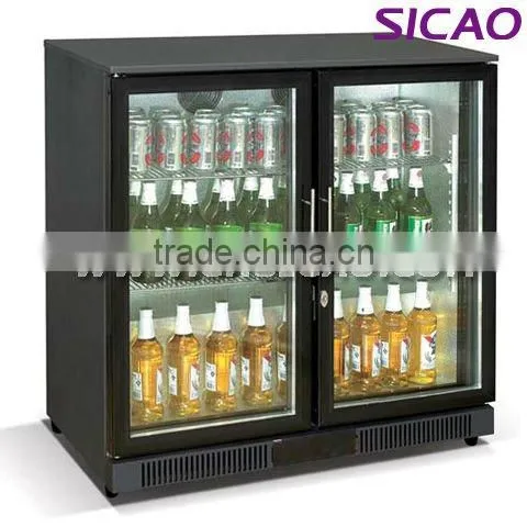 208L Two Glass Door Beverage Display Cooler for Beer