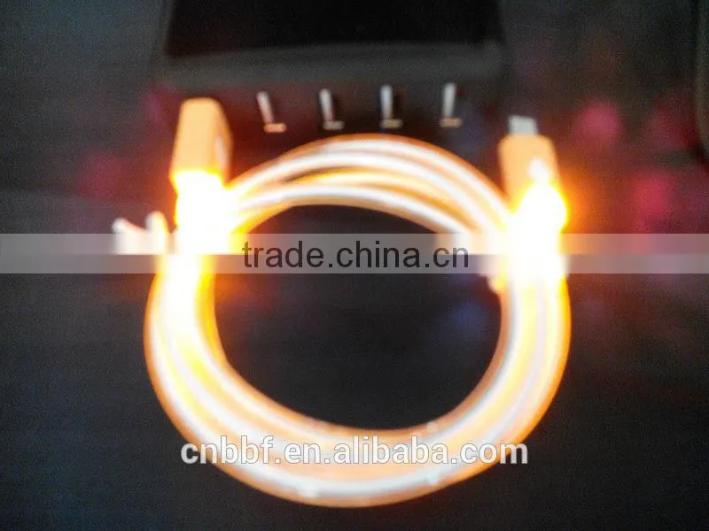 High Quality 1m led light Micro USB Data Cable Sync Charge Cord for Samsung
