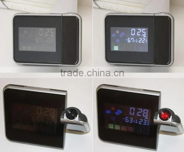 Weather Alarm Clock with Projector / Time Projection / LCD Display table clock