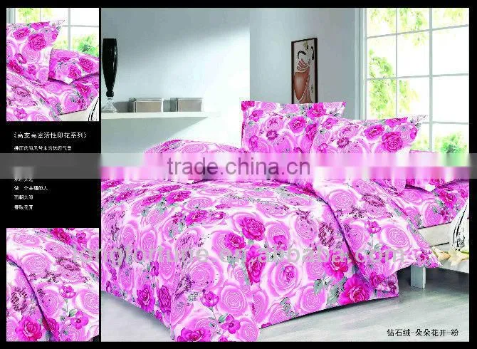luxury reactive printed four pieces bedding set