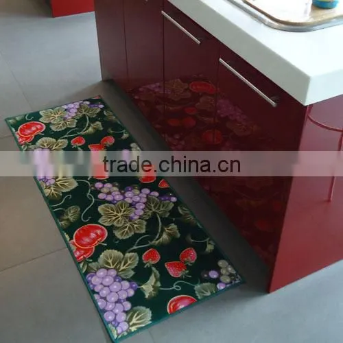 flower&fruits pattern anti-slip kitchen rugs floor prevent mat