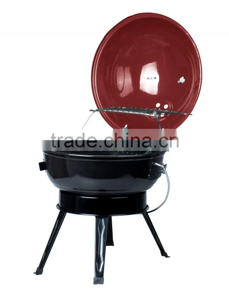 14" tabletop portable bbq grill with procelain enamel finish