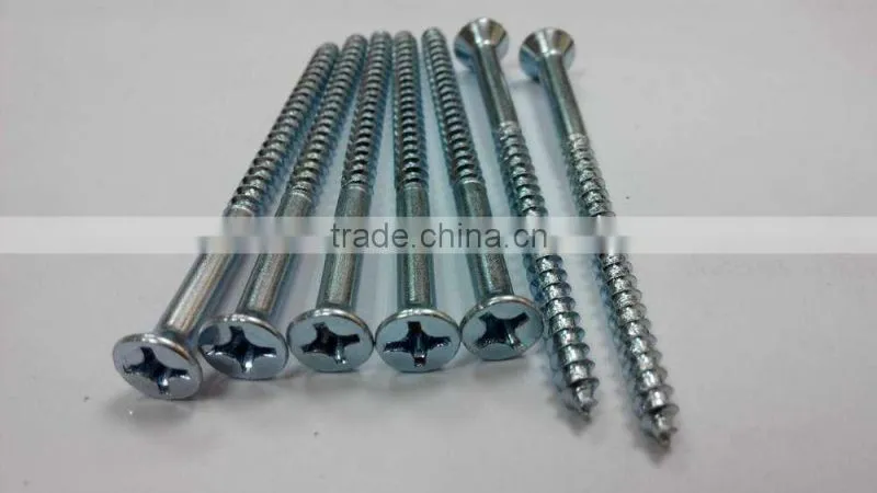 flat head white zinc screws