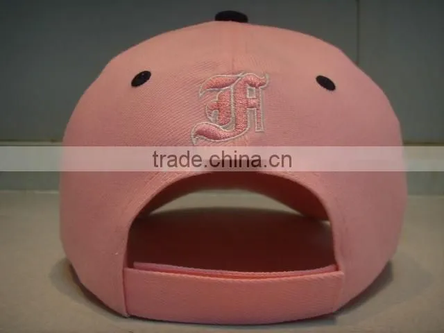 Pink embroidery baseball cap for girl