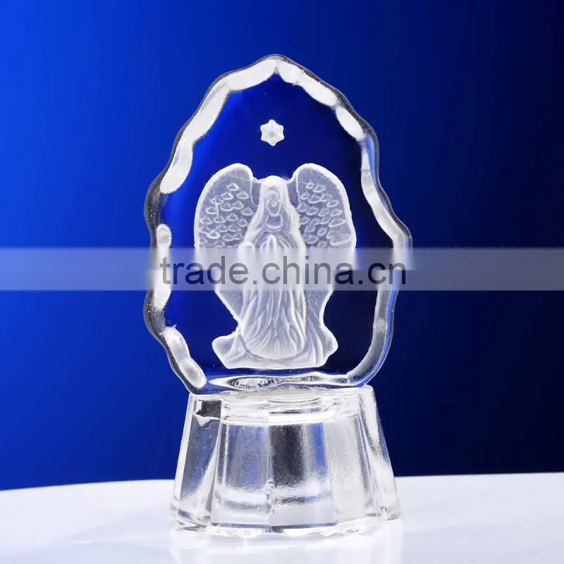 Crystal craft religious glass statue artworks