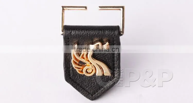 Metal golden dragon embossed garment leather label for bags garment