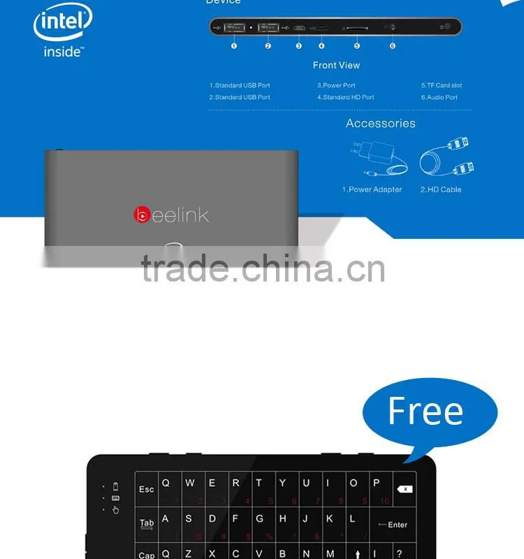 5.8G Wifi slim design BT 4.0 desktop mini computer