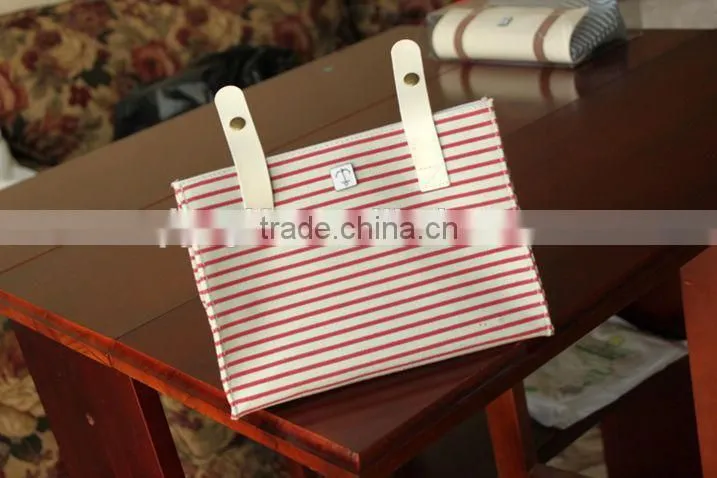 wenzhou cangnan wholesale canvas triangle stripe colored pencil case for school with button