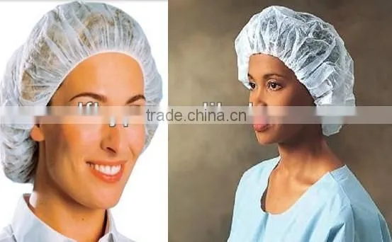 nonwoven bouffant disposable cap blue color