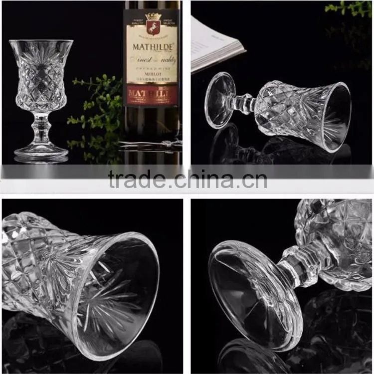 China manufacture stockage bordeaux wine glasses goblet glass 200ml