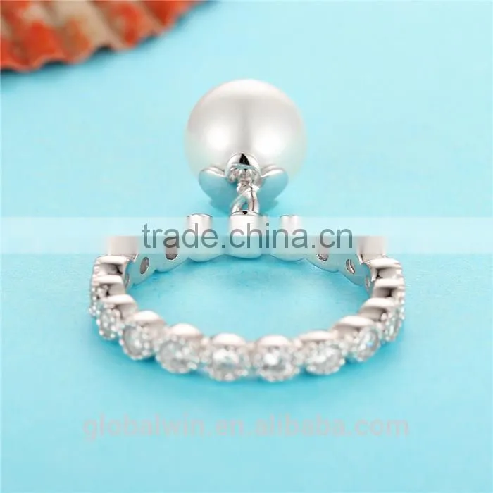 Freshwater Pearl Ring For Women Jewerly Silver 925 With Zircon Natural Pearl Rings