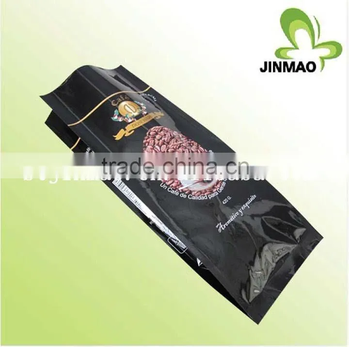 Plastic side gusset coffee bean packaging bag
