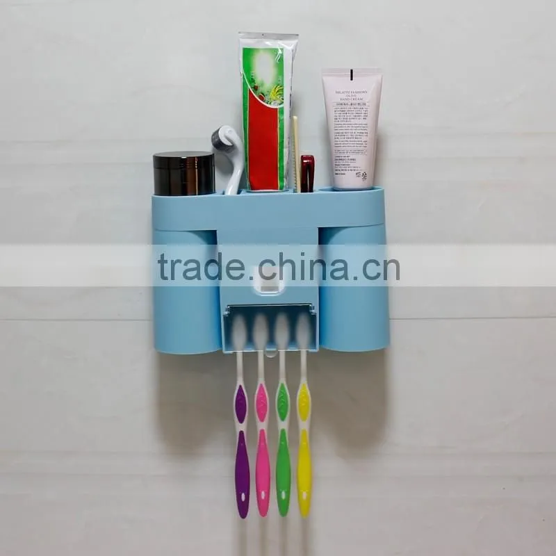 Plastic Material high quality automatic toothpaste dispenser toothbrush holder for bathroom
