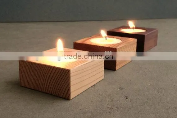 Modern Natural Home Decoration Wooden Candle Holder Reclaimed Wood Candle Holders Gifts