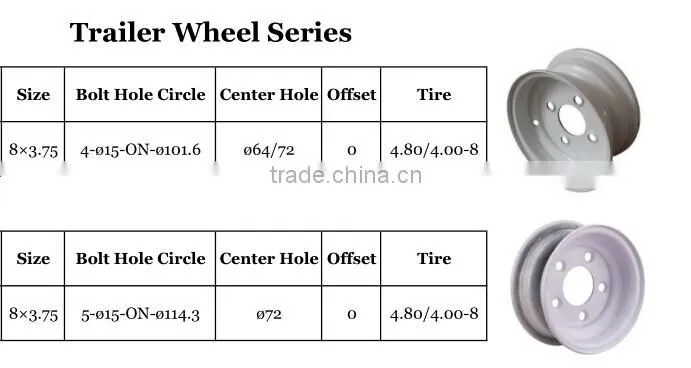 small trailer steel wheels