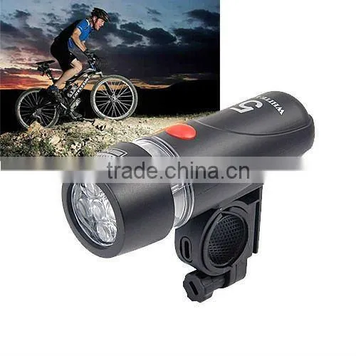 Useful Black Color Bicycle 5 LED Head White Light 9 LED Tail Red Light