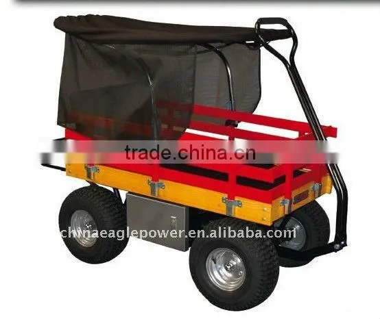 KID'S WOODEN WAGON WITH Canopy