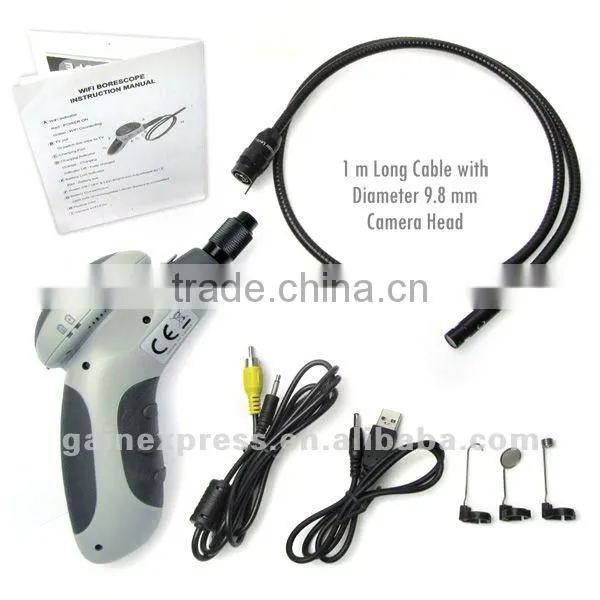 WiFi Endoscope 1M Cable Borescope 9.8mm Waterproof Camera Head Support Android iPad iPhone Surveillance Video Inspection