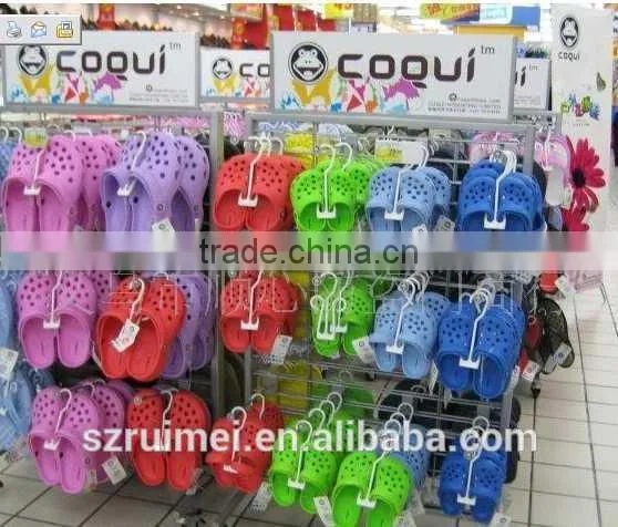 metal mobile 4 sides demountable shoes display rack