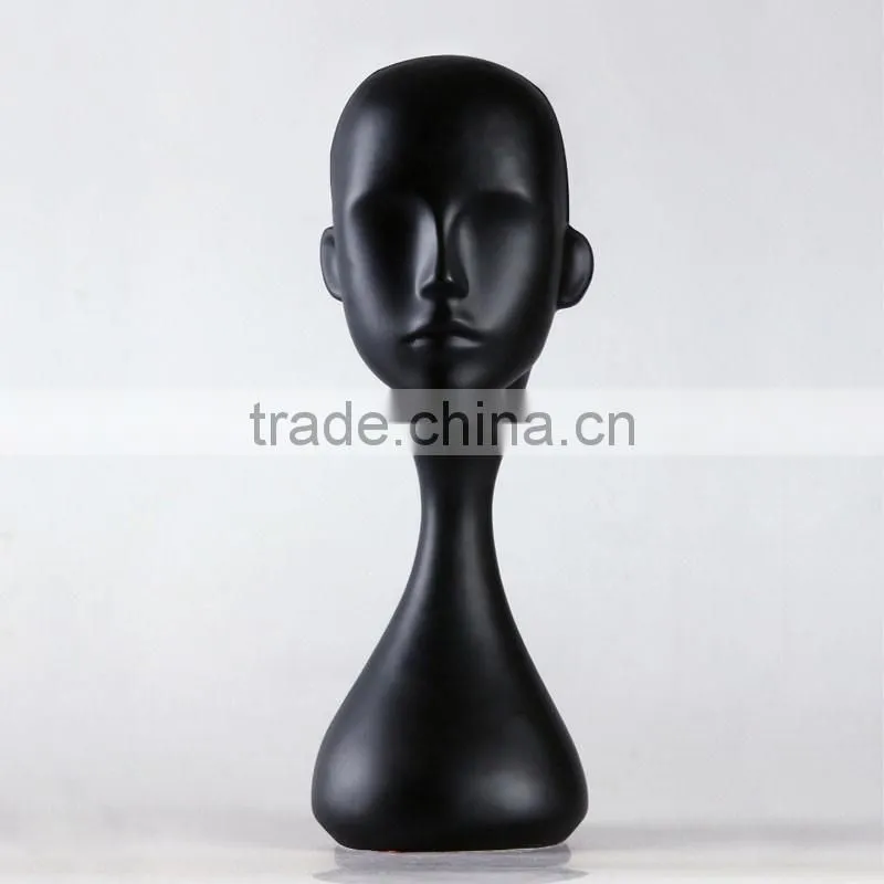 Long Neck Black Female mannequin Head Display For Hat