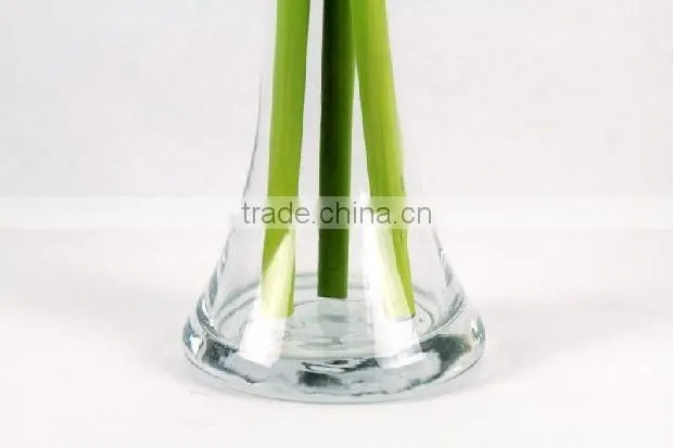 Long neck clear glass flower vase for home decoration table centerpieces