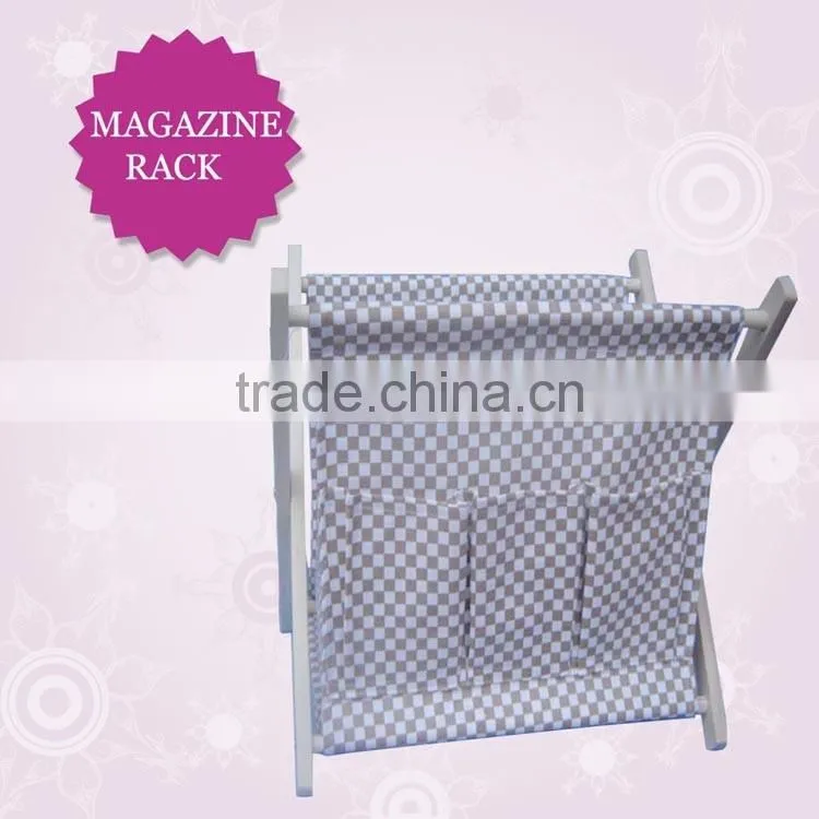 Handmade newspaper holder display basket timber, wooden magazine rack, home furniture