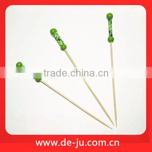 Wholesale Bamboo Colored Ball Decoration Disposable Skewers For BBQ