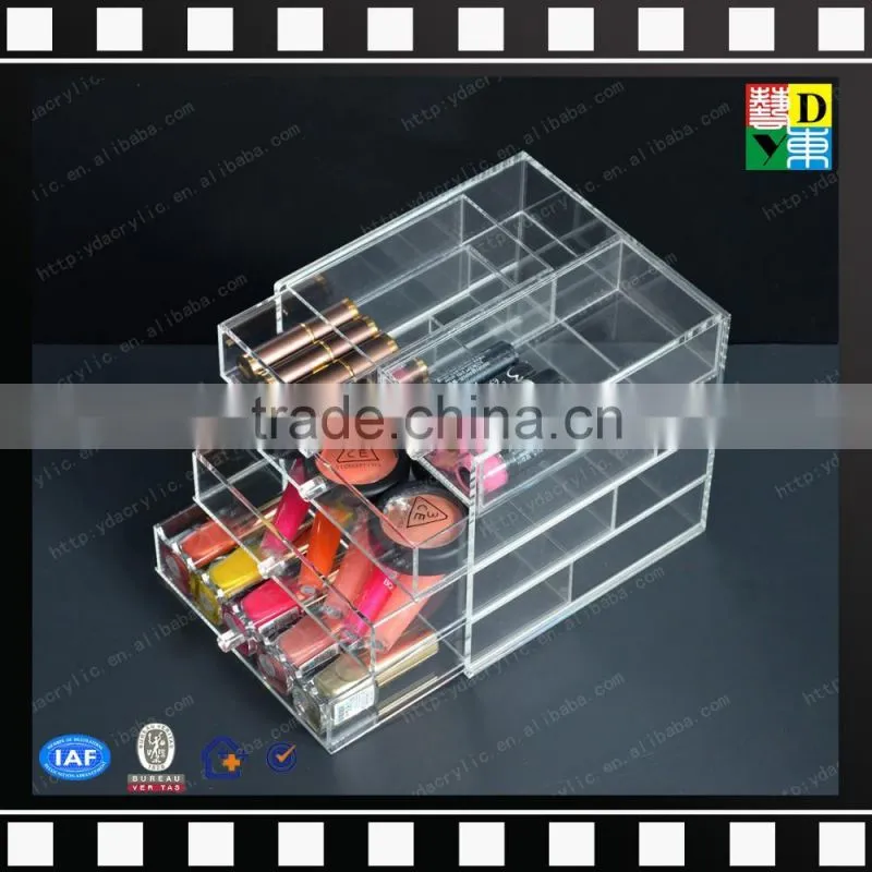 2016 Clear Acrylic Makeup Drawer Storage case, Lipstick Rings Earrings Necklaces Jewelry storage box