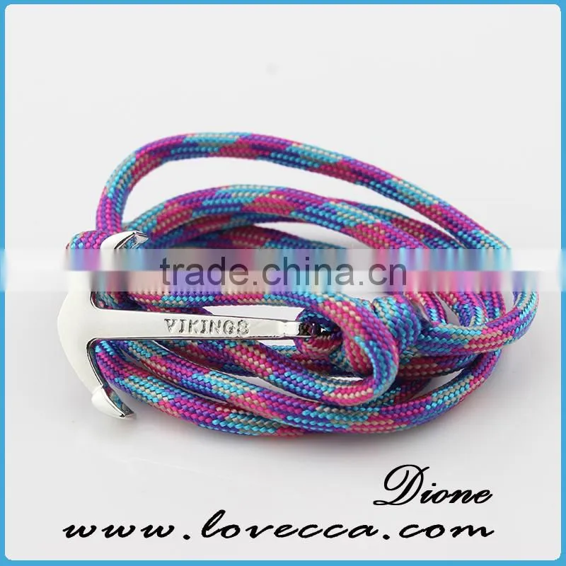 Fashion Jewelry Bracelet Mens Navy Nautical Rope Anchor Bracelet