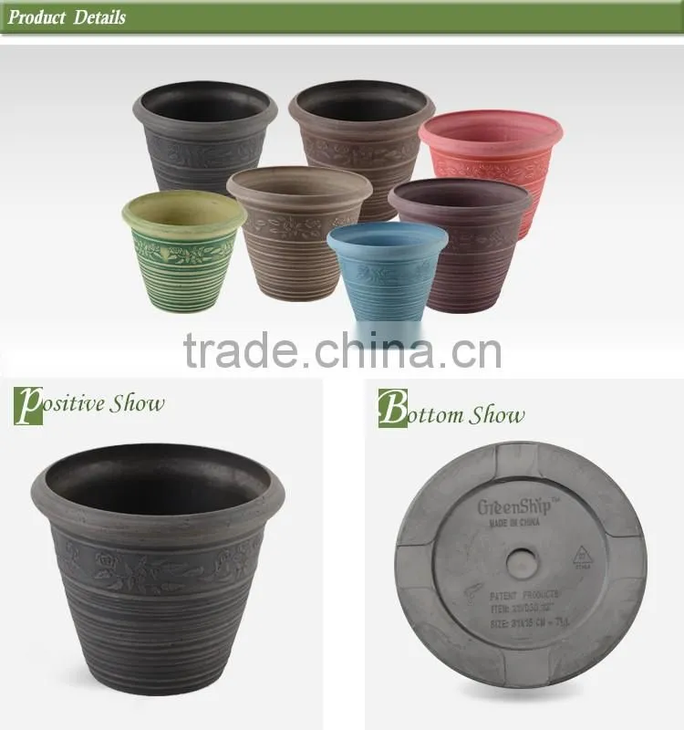 big morden plain round coloful plastic flower pot