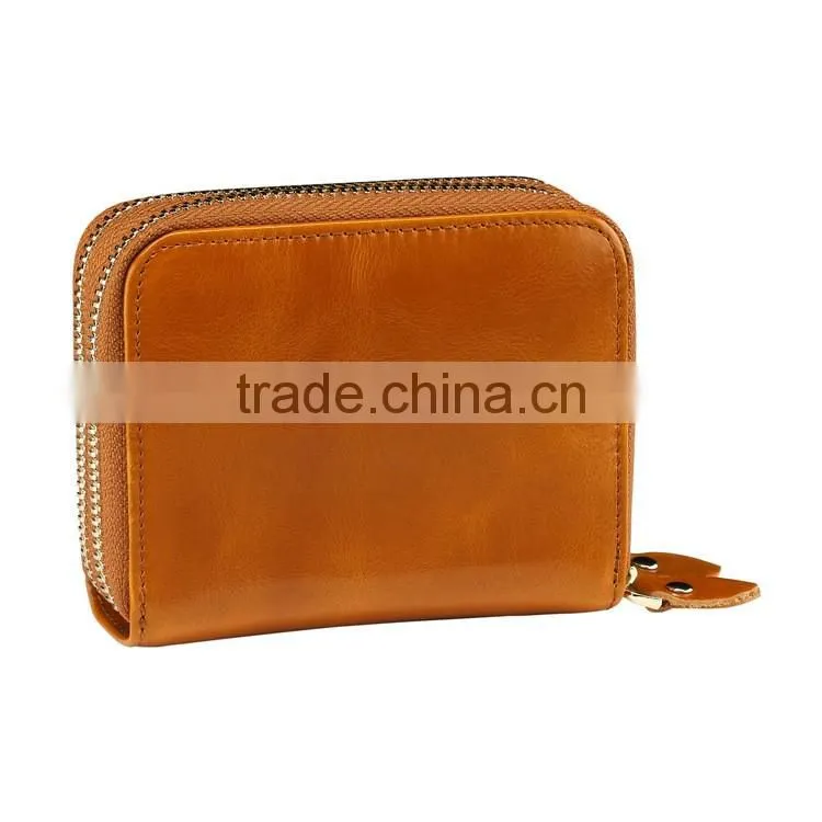 Custom RFID travel genuine leather wallet for men