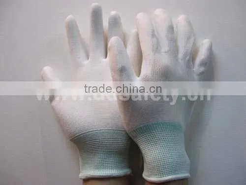 Safety White PU Glove With White Nylon Liner With 5Years Experience
