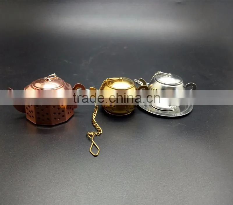 Food grade durable stainless steel High Quality Low Price teapot tea infuser with plate