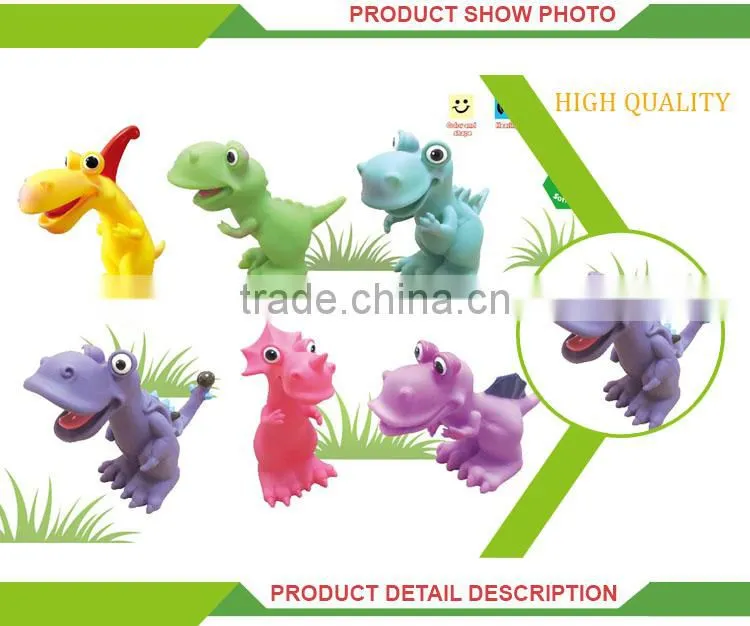 Hot sale 7 inch cartoon dinosaur small rubber animal toys