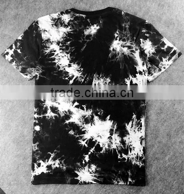 Men's Black & White Tie Dye T-shirt ,cotton jersey T-shirt, customized T-shirt
