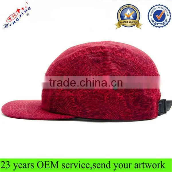 Cheap handmade china blank floral 5 panel hats/caps