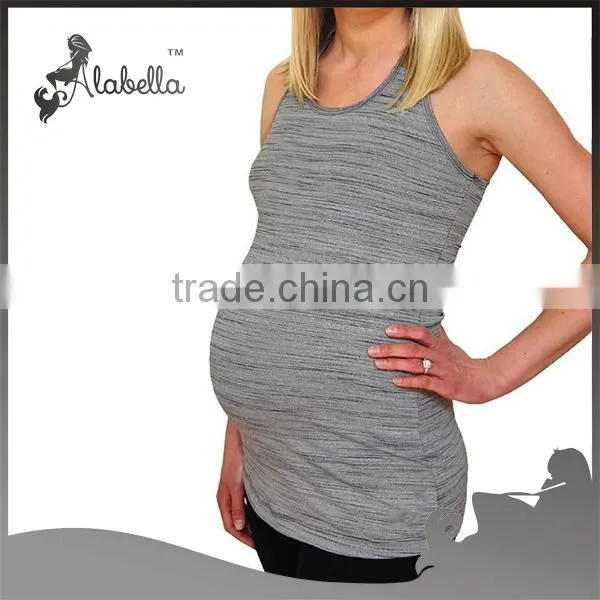 Casual wear custom pregnant singlet with space dye fabric