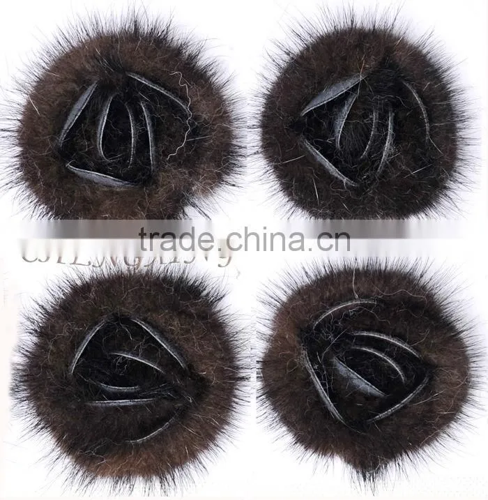 CX-A-25F Wholesale Fashion Ladies Genuine Mink Fur Brooches