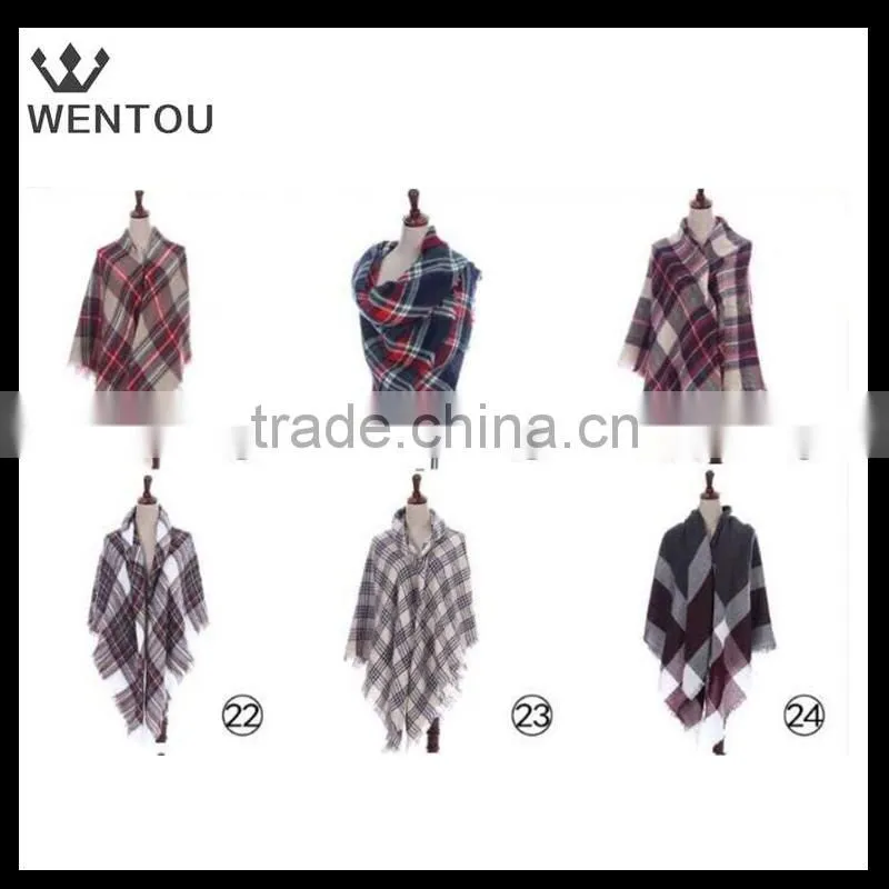 New Design Women's Cashmere Feel winter Plaid Scarf