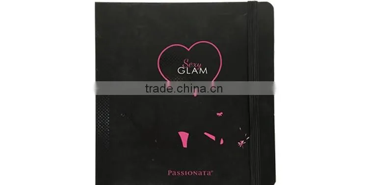 Hardcover organizers 2017 fashion writing notebook round corner with elastic trap