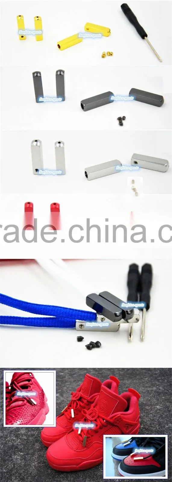 (MOQ:100pcs) Yeezy Lace with Screw Metal Tips including Tiny Screws & Free Screwdriver - Customized Screw on Lace Aglet - 25 mm