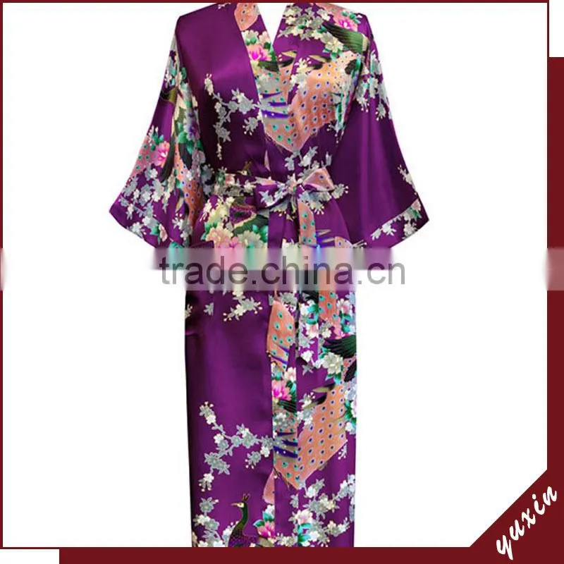 satin robe bath robe Custom made japan kimono robe 0609028
