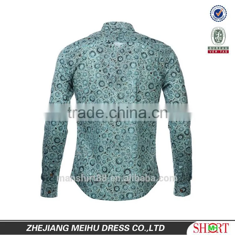 2017 latest fashion wooden button printed tuxedo shirt