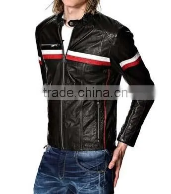 NEW MEN BIKER LEATHER JACKET