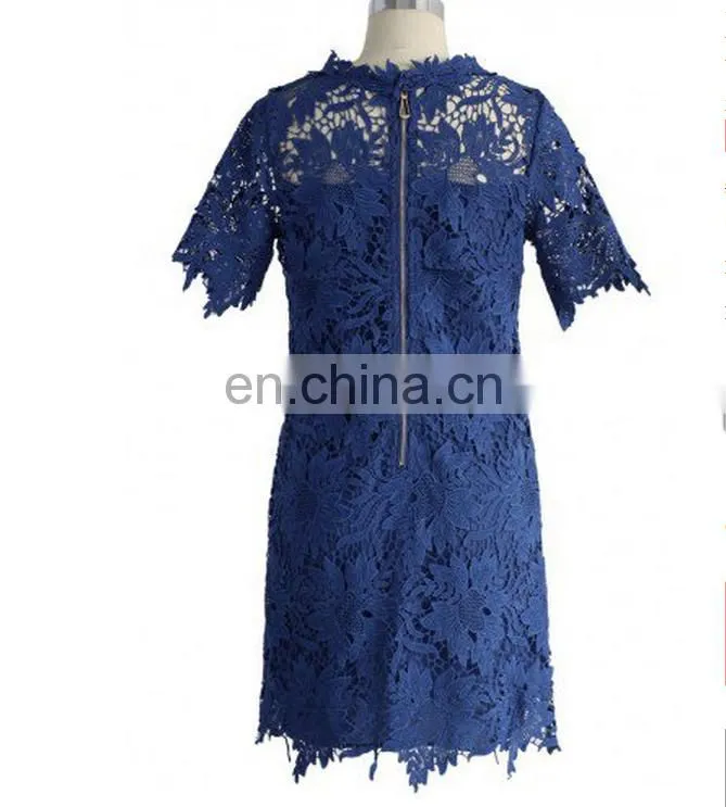 Factory wholesale new arrival women lace navy dress with high quality