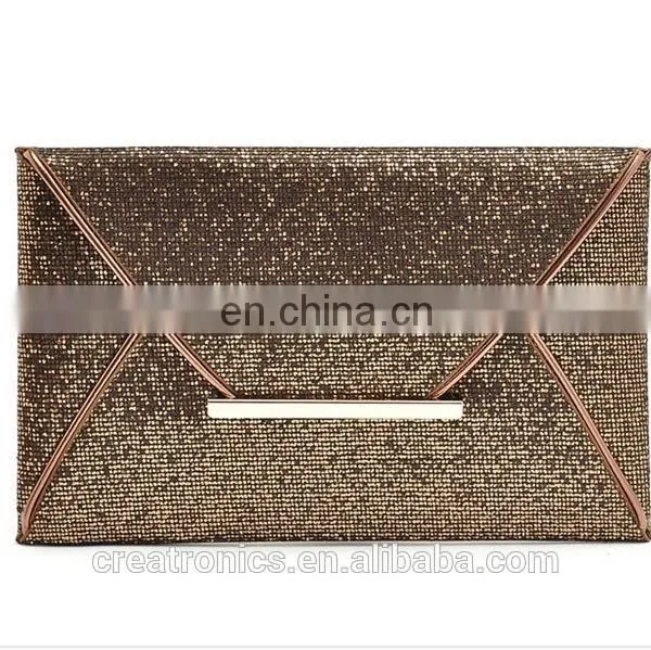 CR passed european test colorful convenient envelope shaped ladies clutch bag shining pattern leather handbag factory