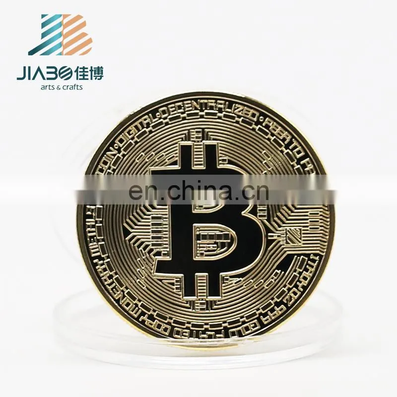 Custom design gold silver copper plating metal challenge coin Bitcoin promotion coin