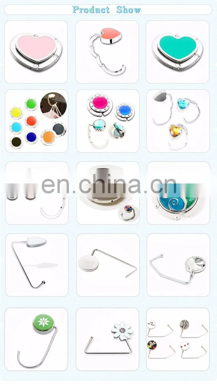Good Quality Compact Folding Purse Round Shape Bag Hangers Handbag Holder
