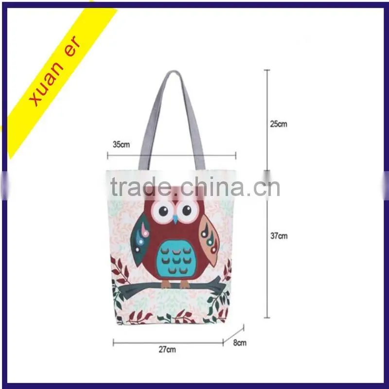 Wholesale custom printed ladies canvas tote bag from china supplier